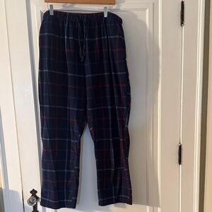 Nautica Men's Navy Plaid fleece pajamas